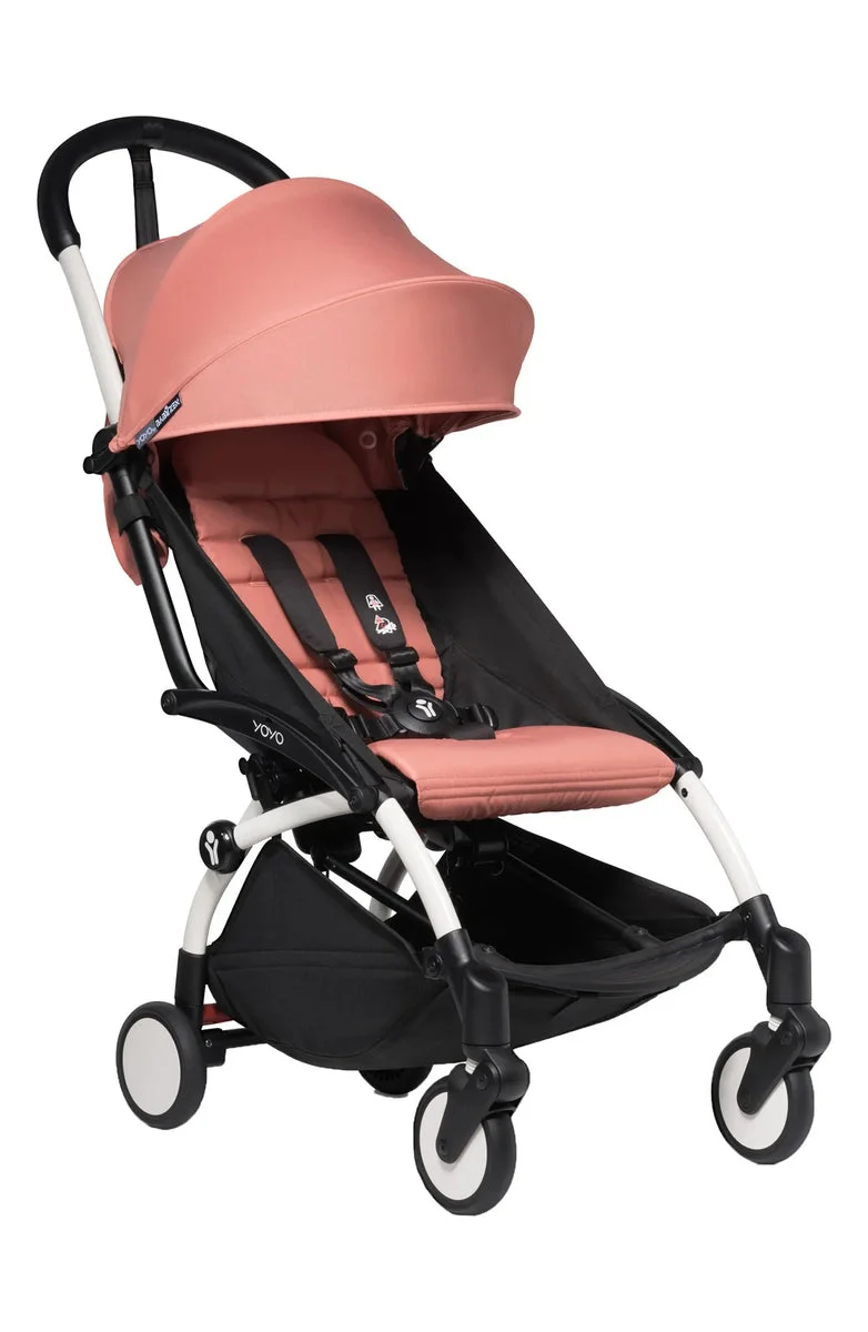 Stokke YOYO2 Stroller - White Frame, Ginger Seat Cushion + Matching Canopy