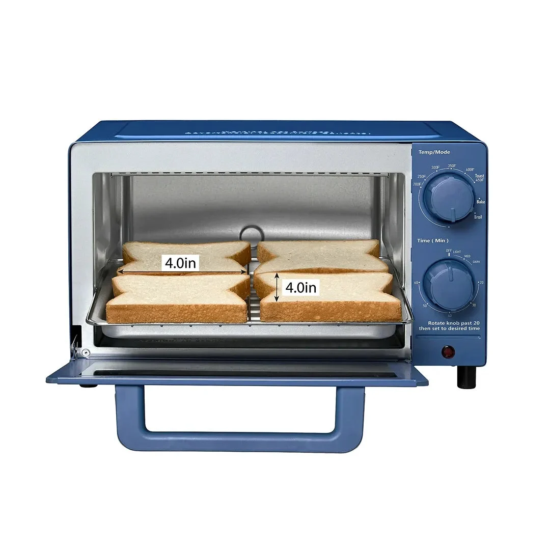 Mainstays 4 Slice Countertop Toaster Oven - Royal Blue