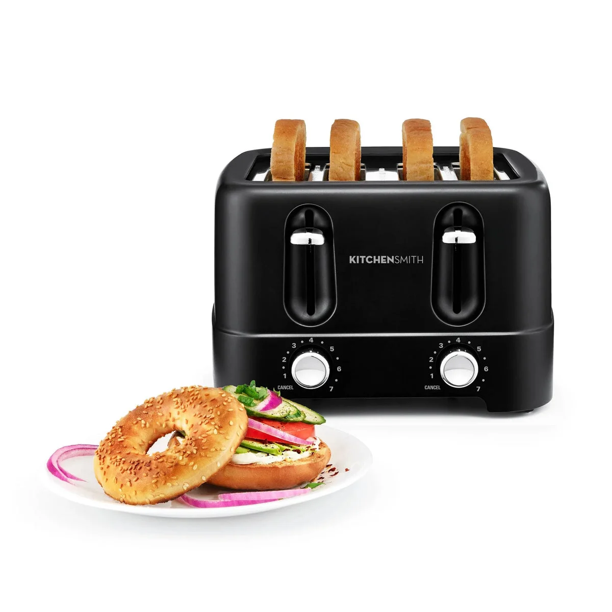 KitchenSmith by Bella 4-Slice Toaster: Gray
