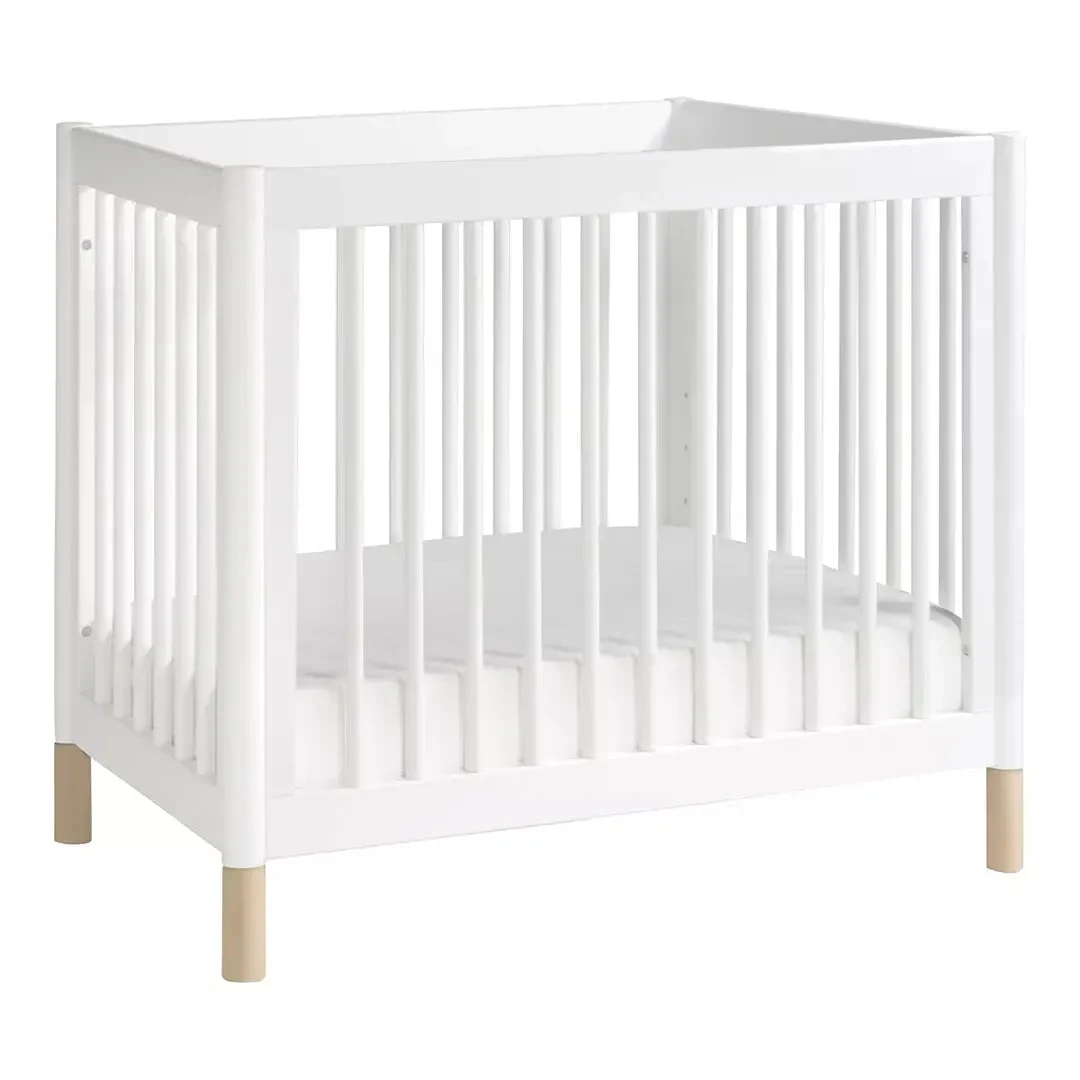 Babyletto Gelato 4-in-1 Convertible Mini Crib and Twin Bed - White/Washed Natural