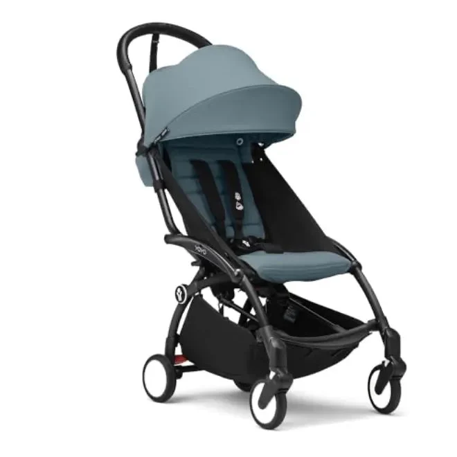 Stokke Yoyo3 Stroller Black Frame Bundle 6 - Aqua