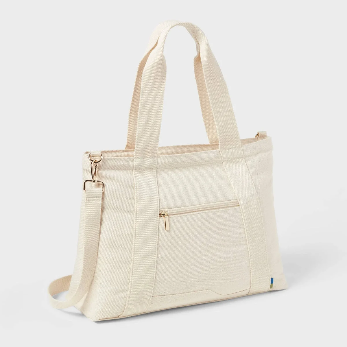 Open Story Solid Canvas School Tote Bag - Natural