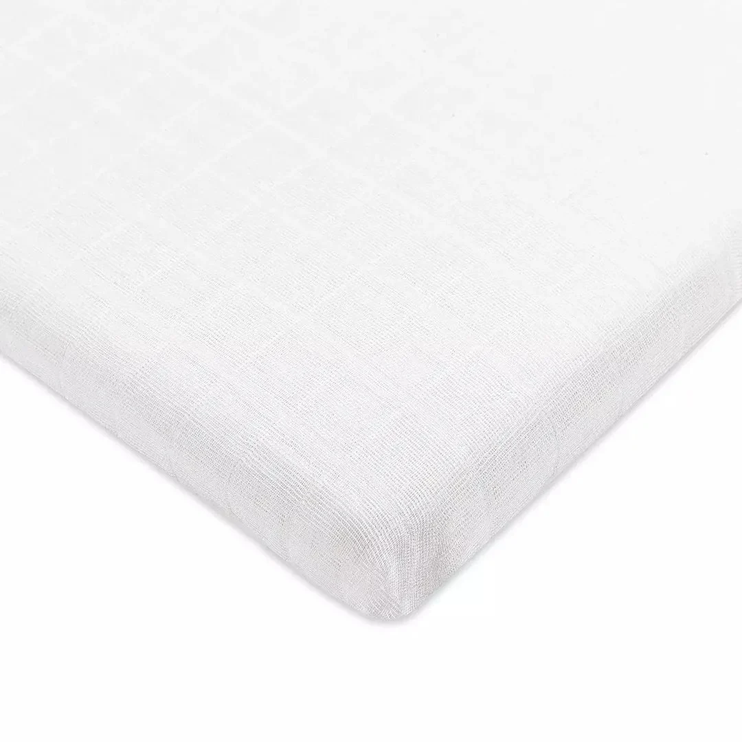 Babyletto Muslin All-Stages Bassinet Sheet - Plain White
