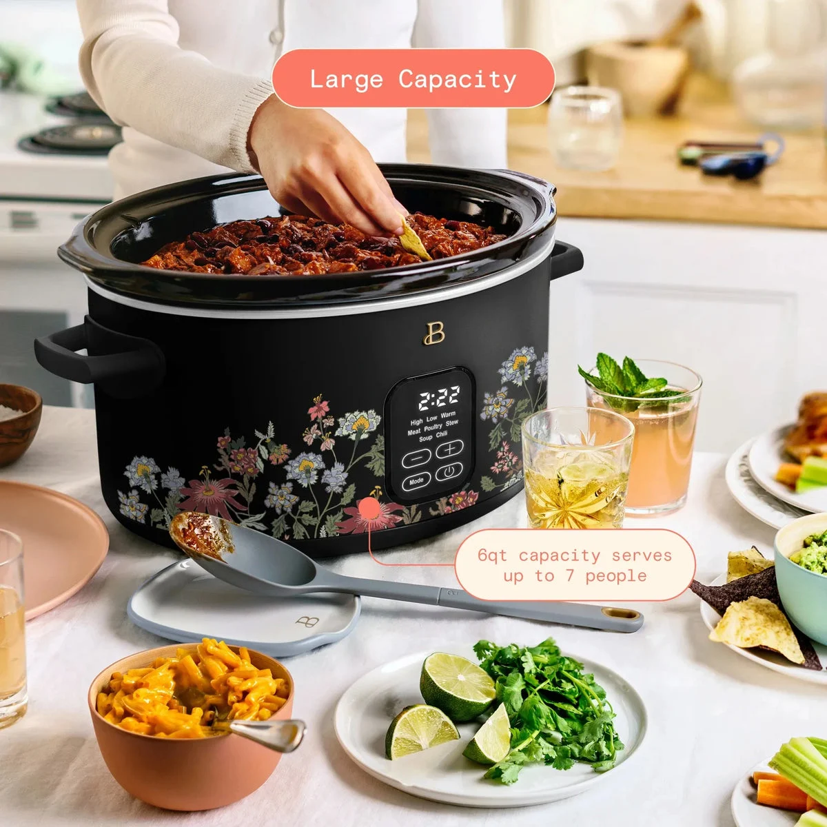 Beautiful Programmable Slow Cooker - Wildflower Black Sesame