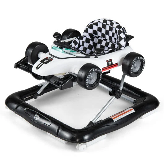 COSTWAY 4-in-1 Baby Push Walker Activity Center Height Adjustable With Music Box-White