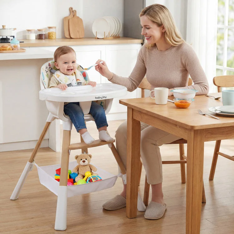 COSTWAY 4 in 1 High Chair for Babies Convertible Toddler Highchair-Multicolor
