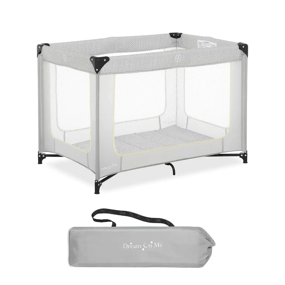 Dream On Me Portable Baby Playard - Light Grey