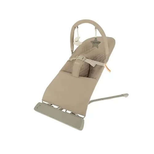 Nuby Bouncer with Toy Bar, Vibrates and Plays Music - Beige