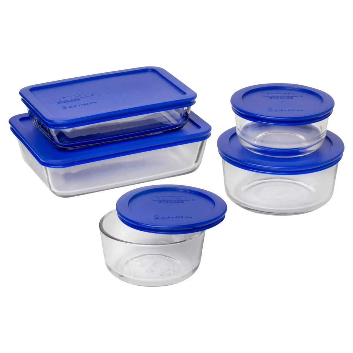 Pyrex 10pc Glass Storage Set: Odor & Stain-Resistant Containers with Lids