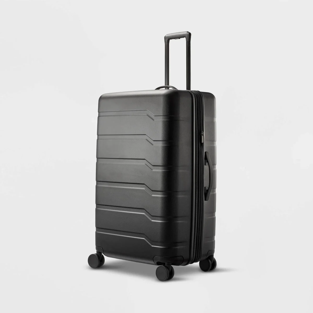 Open Story Hardside Large Checked Spinner Suitcase - Black