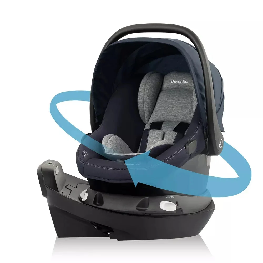 Evenflo Revolve180 LiteMax Rotating Infant Car Seat with Green & Gentle - Beau Navy