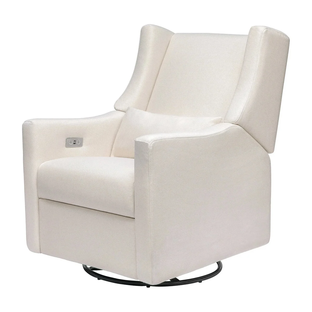 Babyletto Kiwi Electronic Recliner and Swivel Glider with USB port - Performance Cream Eco-Weave