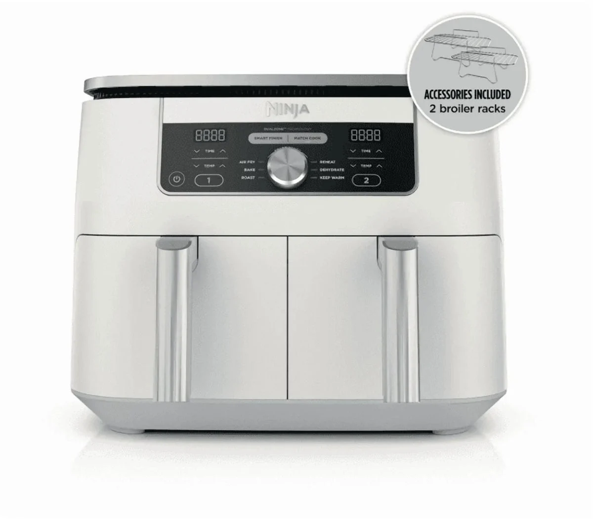 Ninja 6-in-1 Air Fryer with DualZone Technology - White