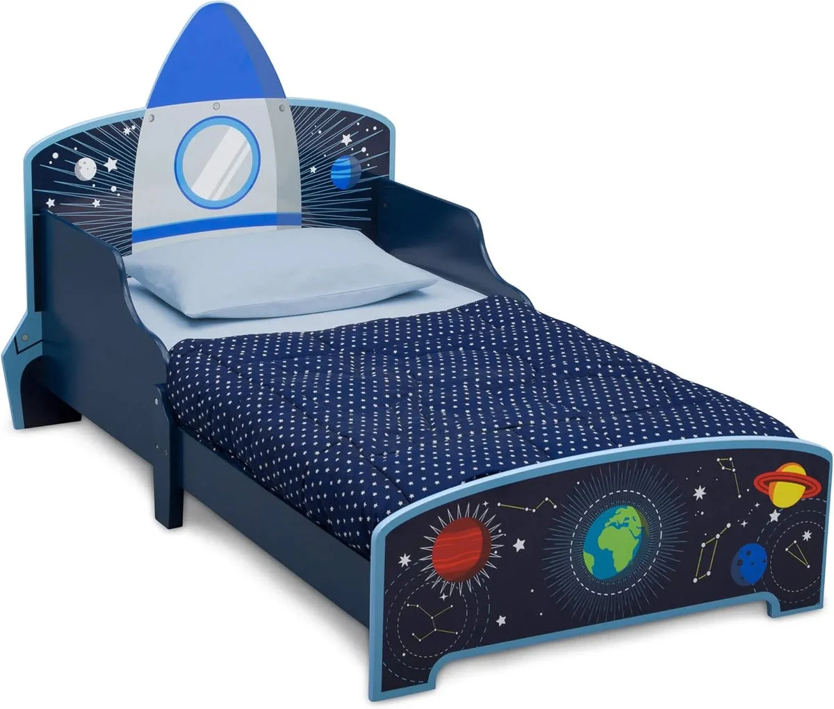 Delta Children Rocket Ship Wood Toddler Bed - Blue