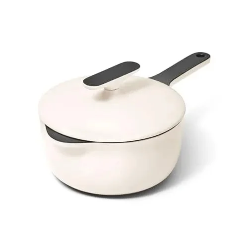 Caraway Home Enameled Cast Iron Mini Sauce Pan - Cream