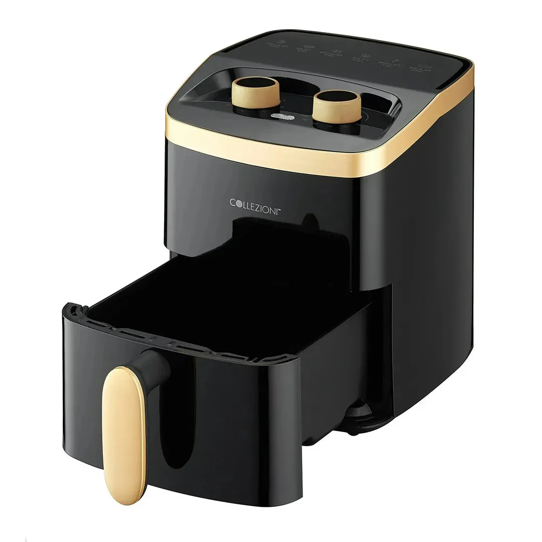 Collezioni 2.5L Black and Gold Air Fryer with Adjustable Temperature Control