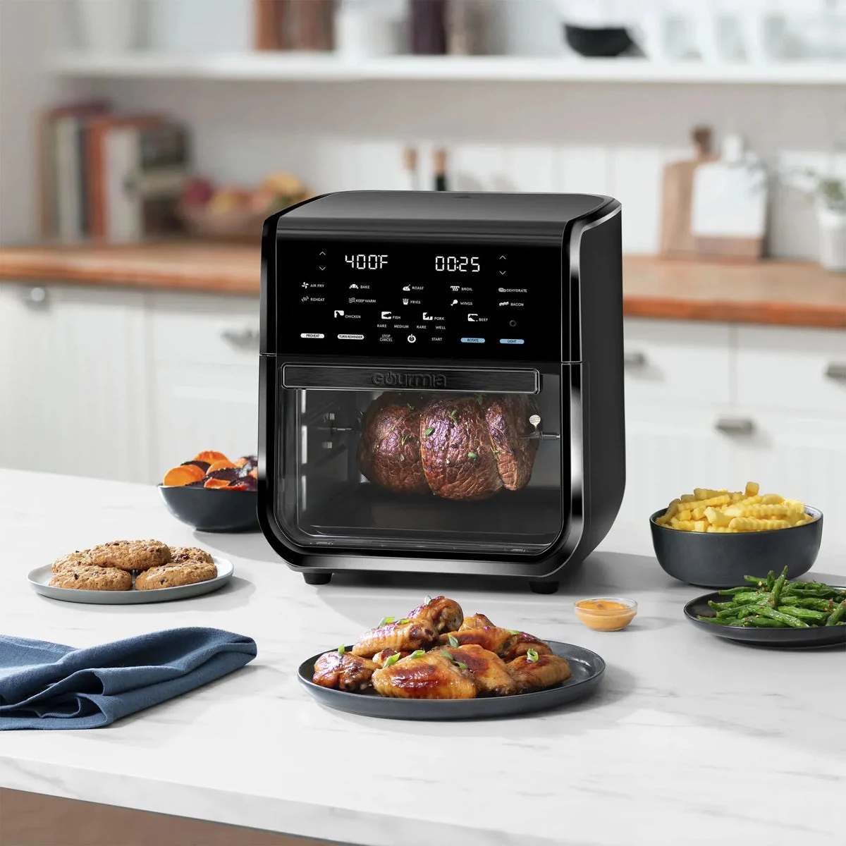 Gourmia 14-Quart Air Fryer Oven Rotisserie Dehydrator - Black