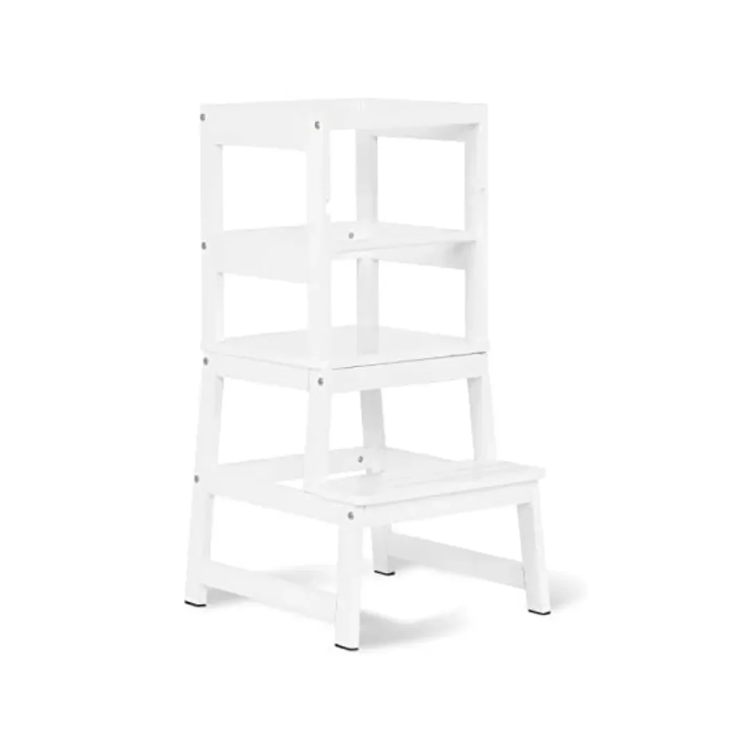 Dream On Me 2-in-1 Funtastic Tower and Step Stool - White