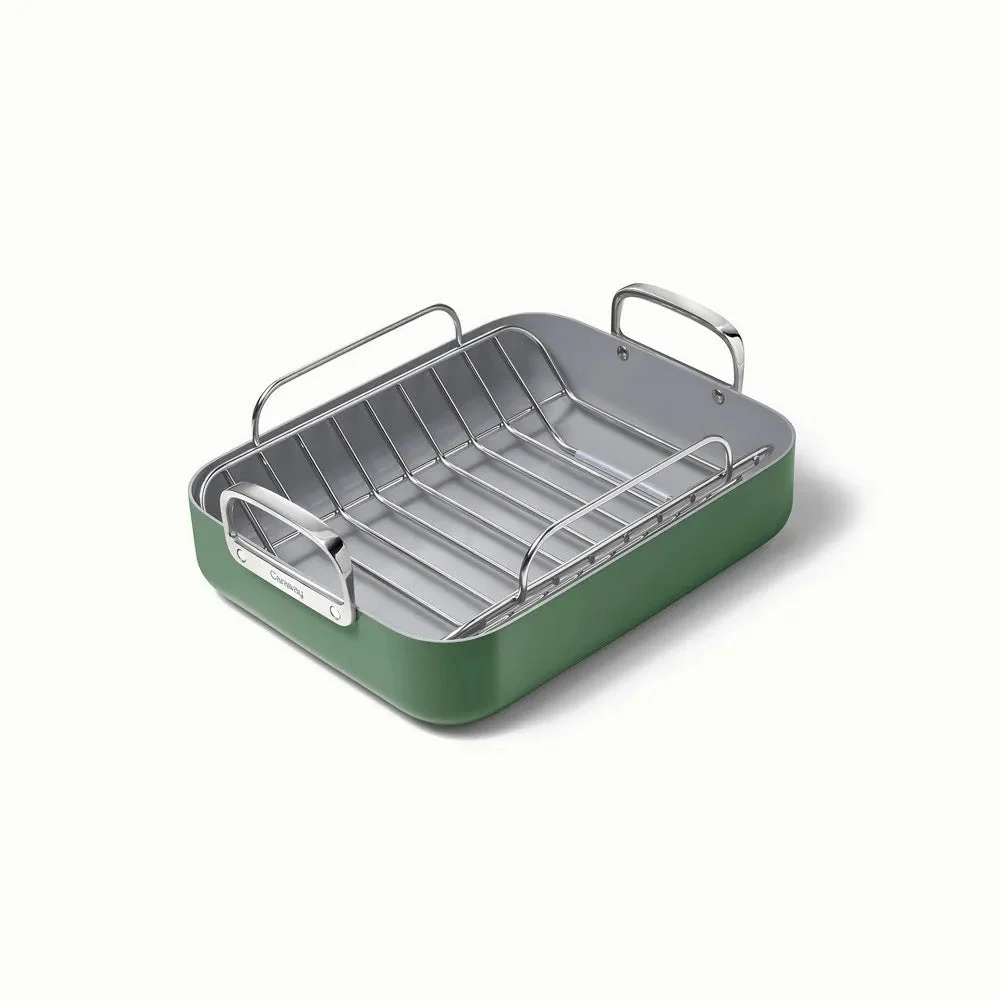 Caraway Roasting Pan with Rack - Sage