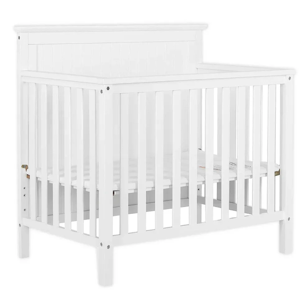 Dream On Me Ava 4-in-1 Convertible Mini Crib in White