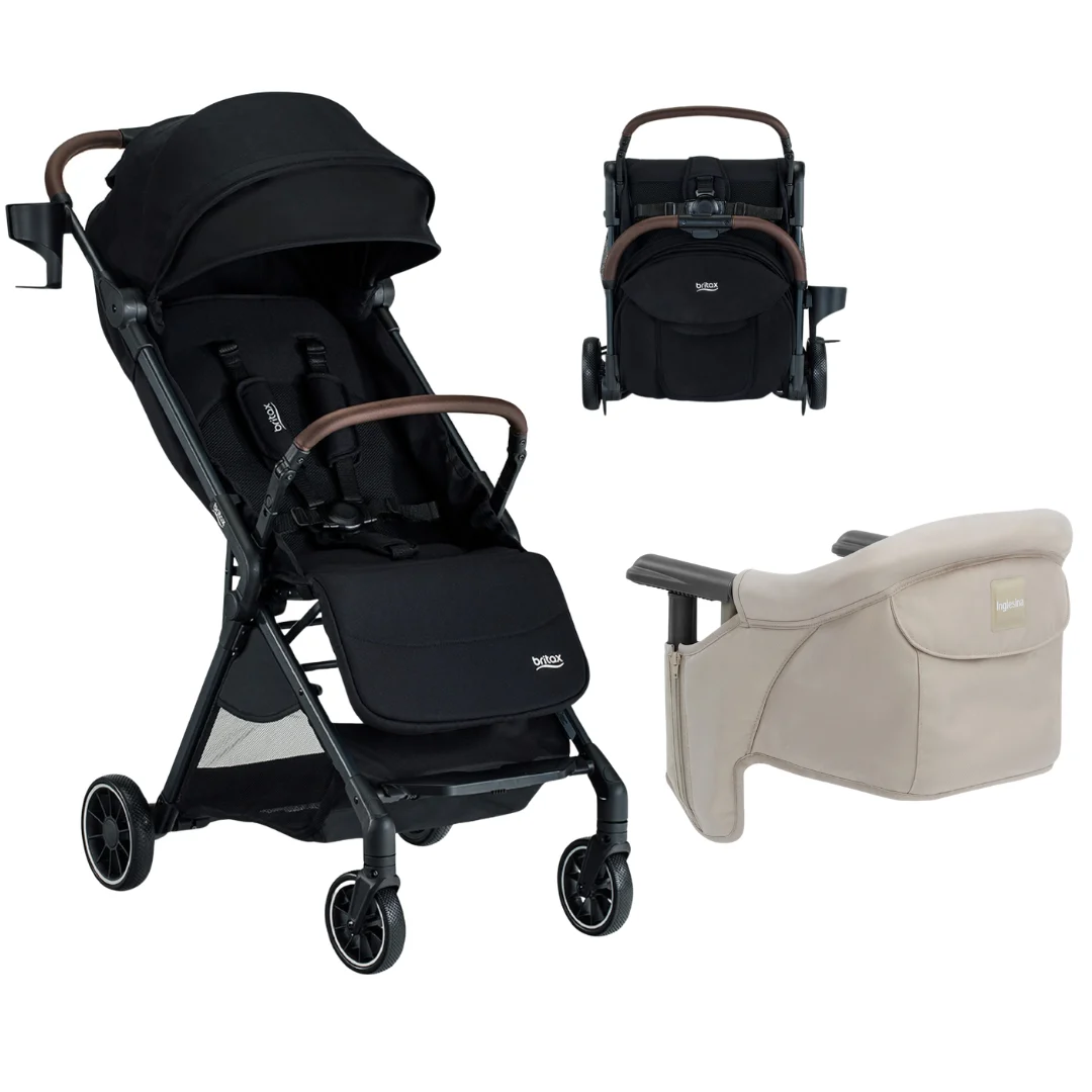REBEL Fast Table Chair - Cream + Juniper Compact Stroller- Raven Black