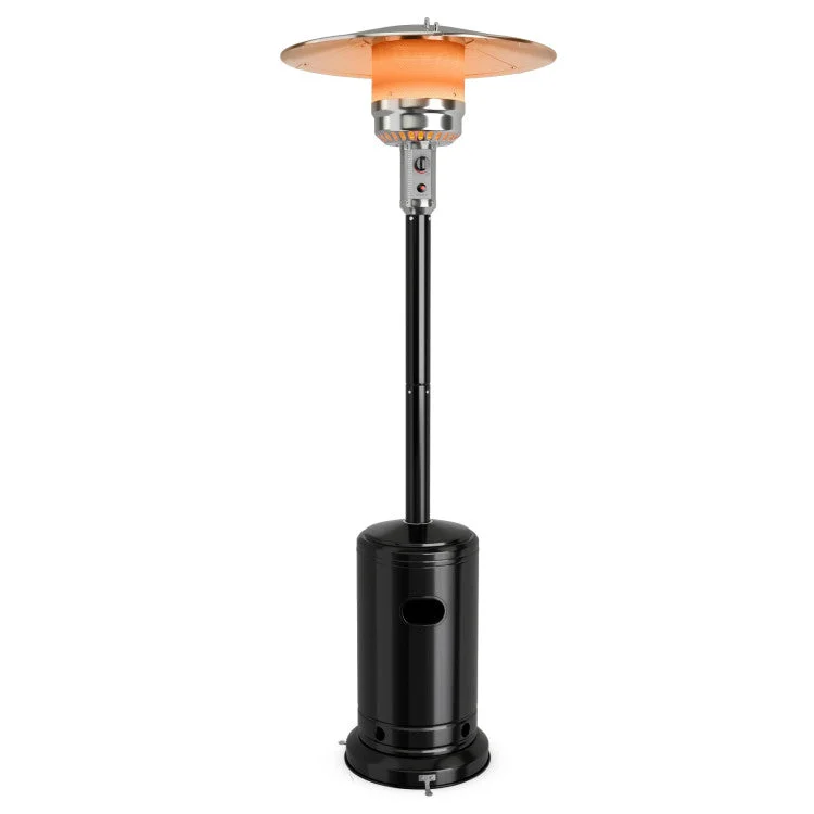 COSTWAY 50000 BTU Stainless Steel Propane Patio Heater With Trip Over Protection-Black