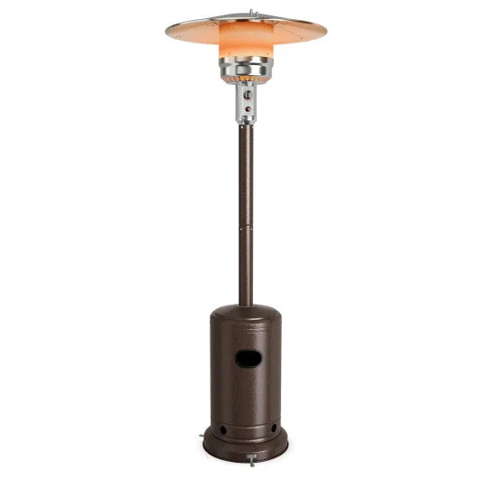 COSTWAY 50000 BTU Garden Propane Standing LP Gas Steel Accessories Heater-Bronze