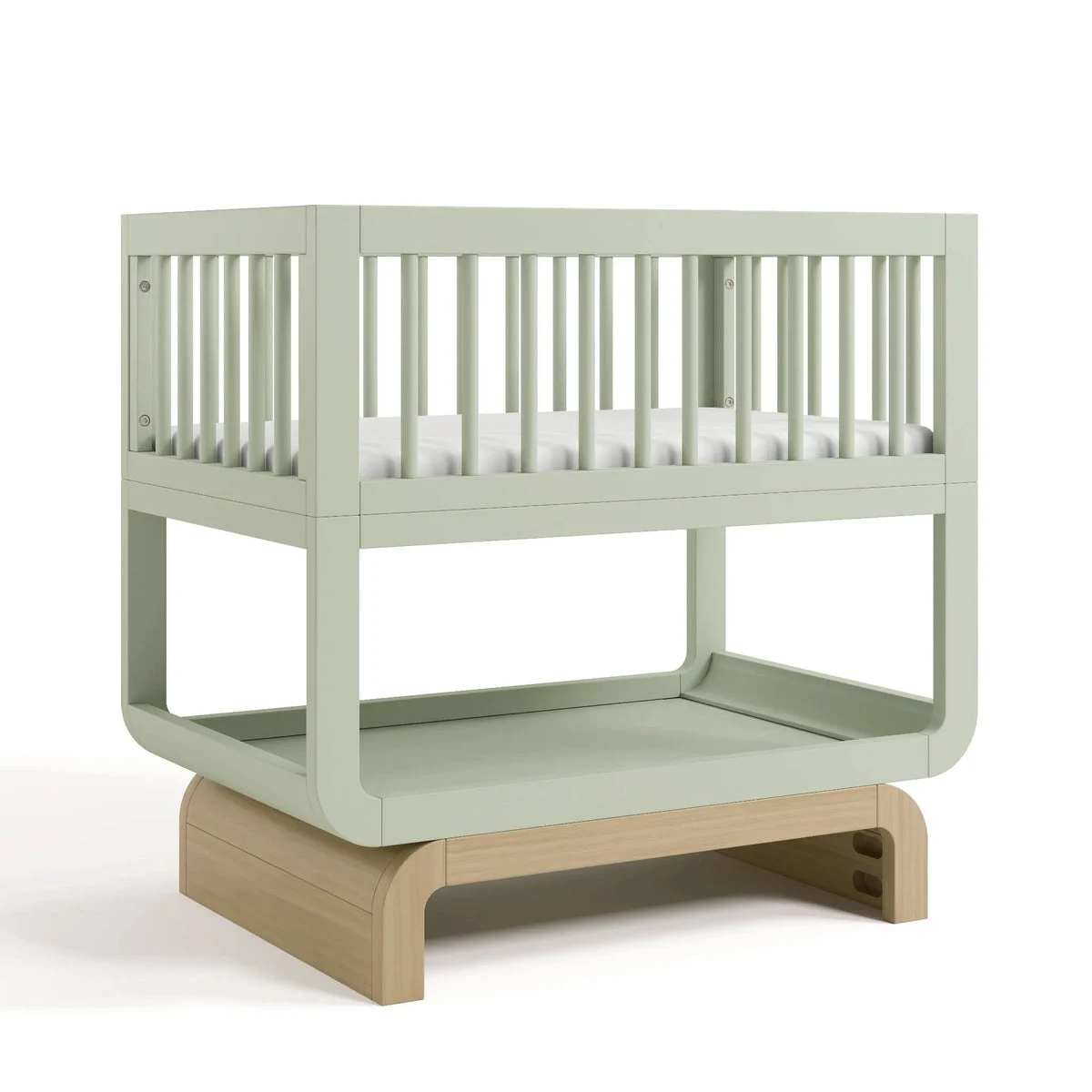 Storkcraft Santorini Deluxe 3-in1 Convertible Bassinet - Sage with Driftwood