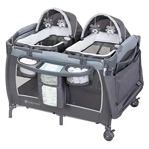 Baby Trend Nursery Center Playard for Twins - Grey