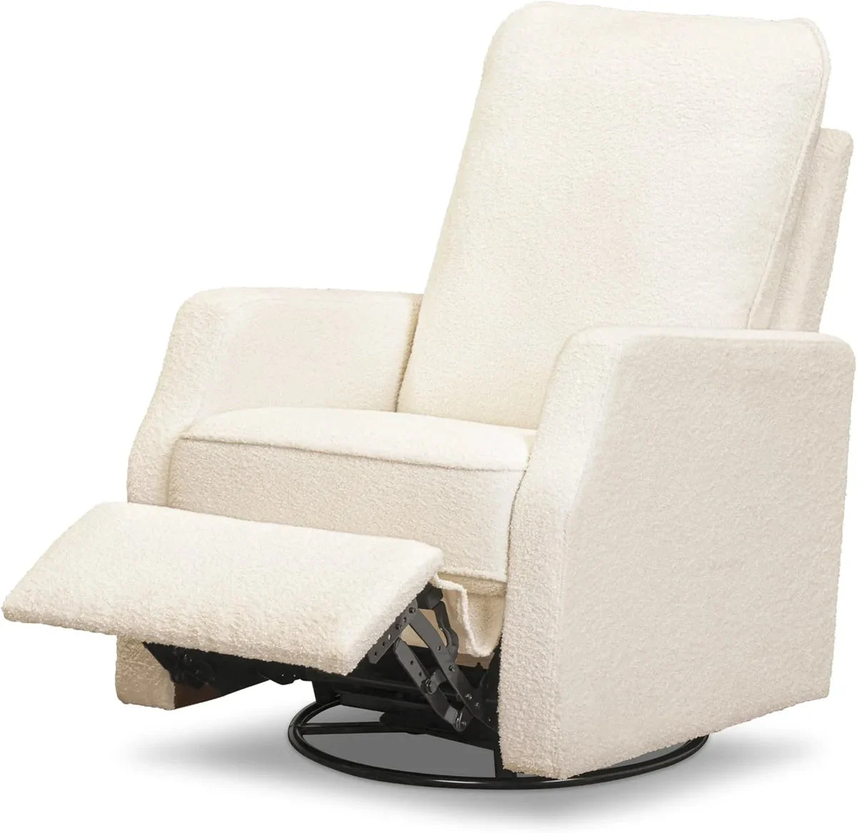 Davinci Lucas Pillowback Swivel Recliner - Cozy Cream Boucle