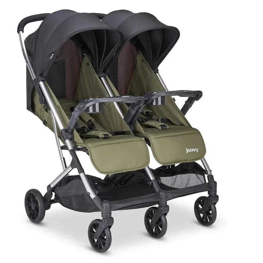 Joovy Kooper X2 Lightweight Compact Fold Double Stroller - Olive