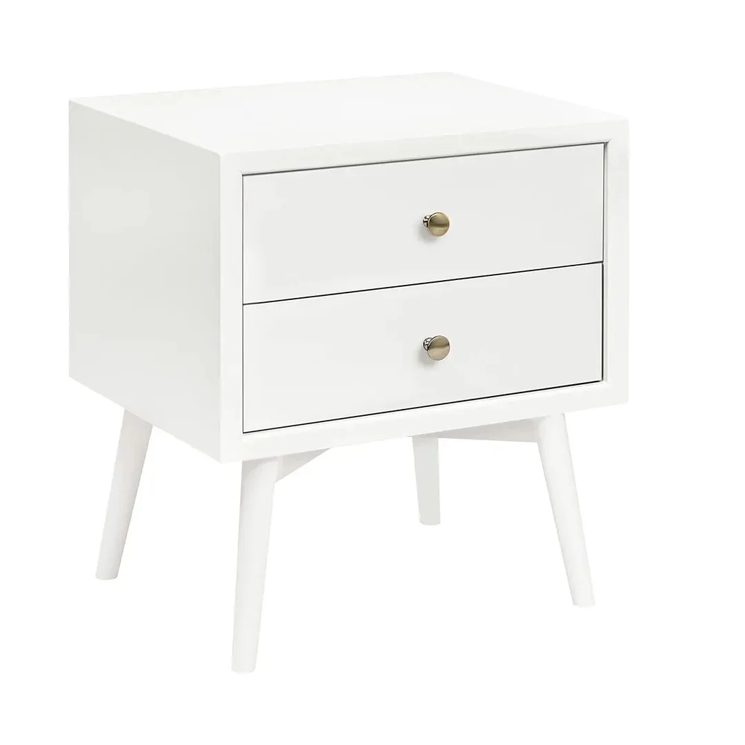 Babyletto Palma Nightstand with USB Port, Assembled - Warm White