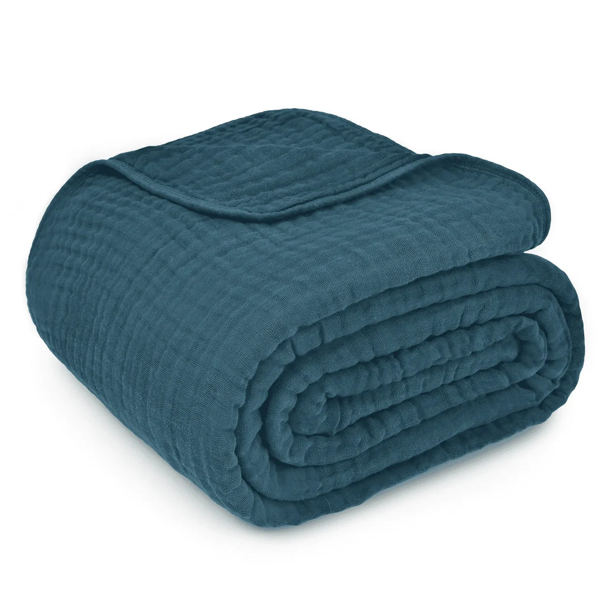 Comfy Cubs Muslin Blanket - Twin 90” x 66” - Neptune Blue