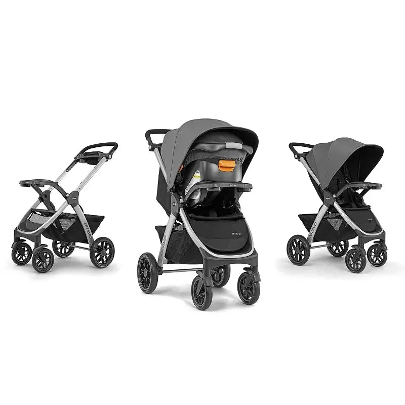 Chicco 3-in-1 Quick-Fold Travel System - Grey