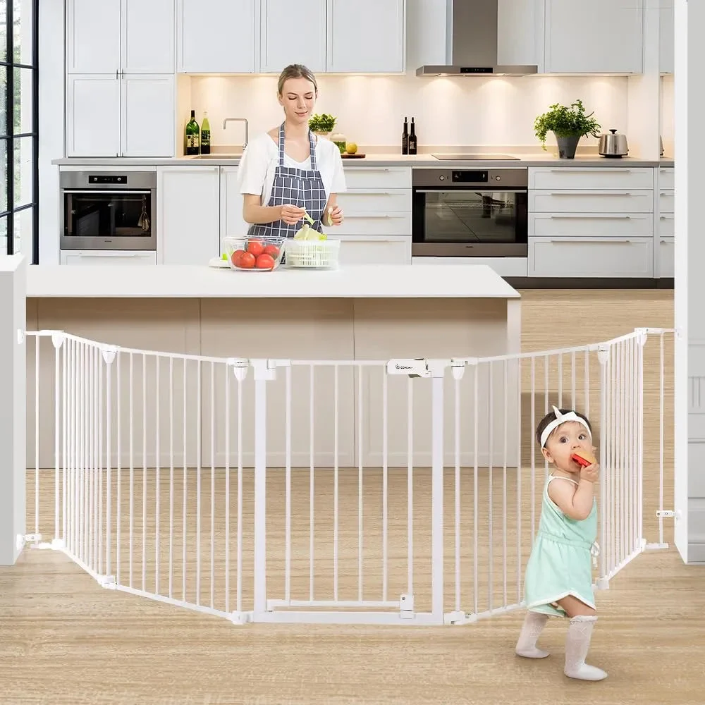 Comomy Extra Wide Baby Gate - White