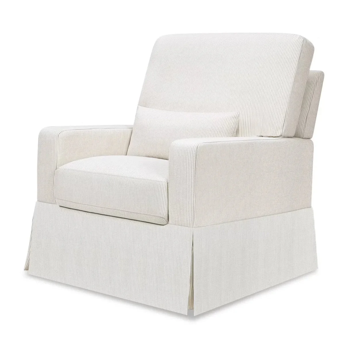 Namesake Crawford Pillowback Comfort Swivel Glider - Fog Chatham Stripe Performance Eco-Weave