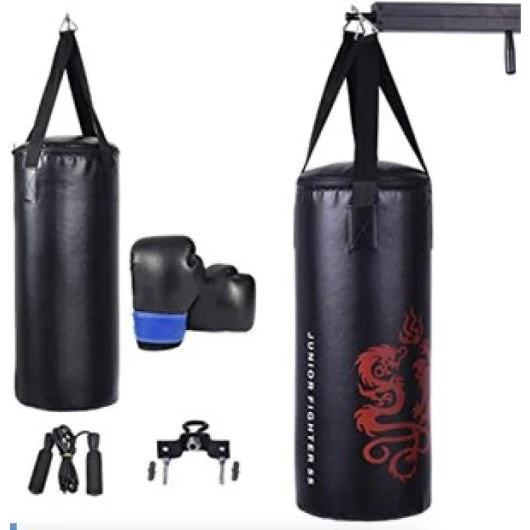 COSTWAY Fitness Room Bundle: Punching Boxing Set + 3 in 1 Folding Treadmill + 3 Pieces Kettlebell Weight Set + 4-Panel Folding Gymnastics Mat + Accent Chair