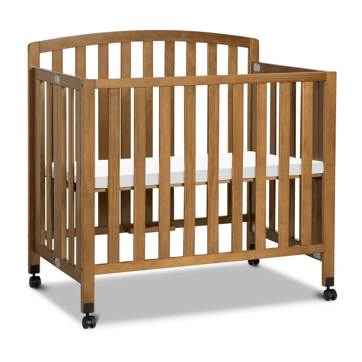 Davinci Dylan Folding Portable 3-in-1 Mini Crib and Twin Bed - Chestnut (See Description)