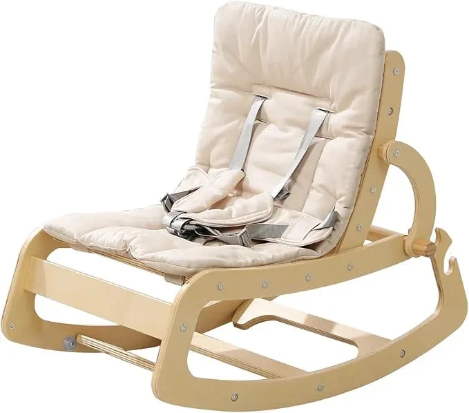 Baotree 3 in 1 Adjustable Wooden Rocking Chair - Beige