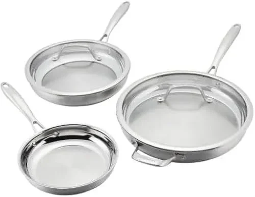 Cuisinart Stainless Steel 5-Piece Skillet Set - Silver