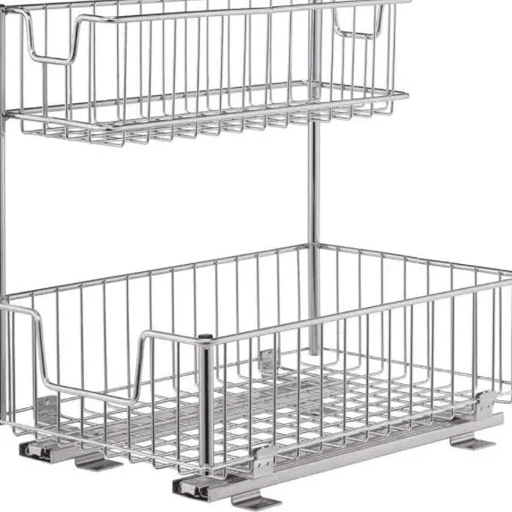 Trinity Sliding Undersink Organizer With Mounting Hardware - Chrome