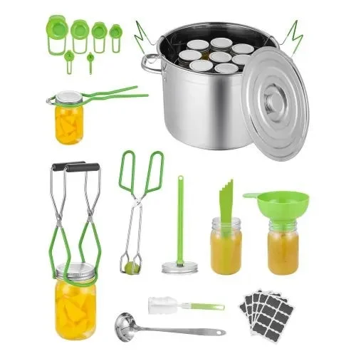 VEVOR Canning Supplies Starter Kit - 11 Piece Stainless Steel Water Bath Canner