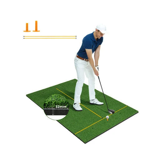 COSTWAY 5 X 3 Ft Artificial Turf Grass Practice Mat for Indoors and Outdoors-32mm