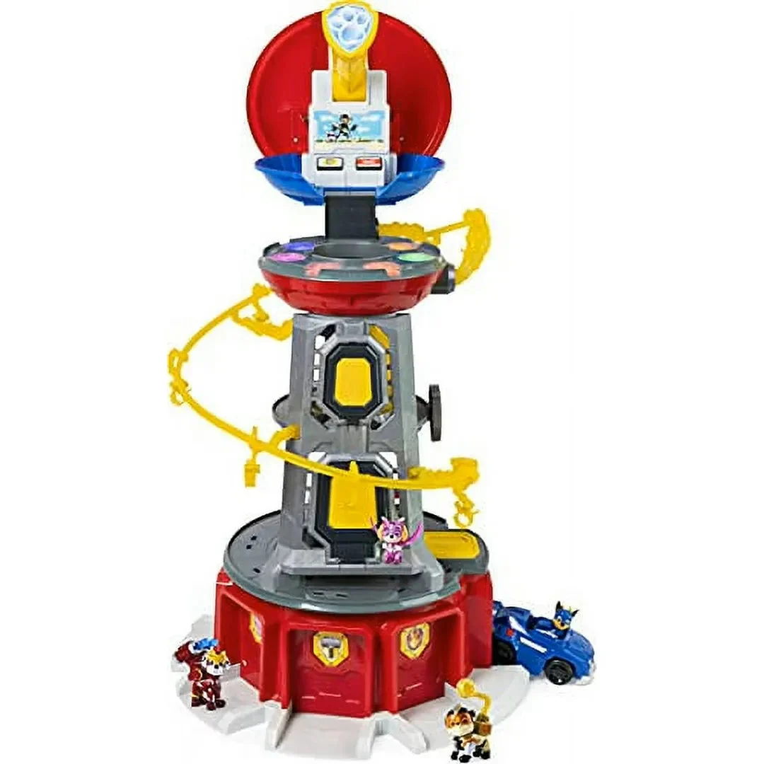 PAW Patrol Mighty Lookout Tower with 4 Exclusive Bonus Action Figures, Toy Car, Lights and Sounds