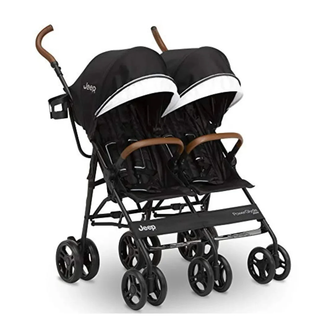 Jeep PowerGlyde Plus Side X Side Double Stroller - Black - Jeep
