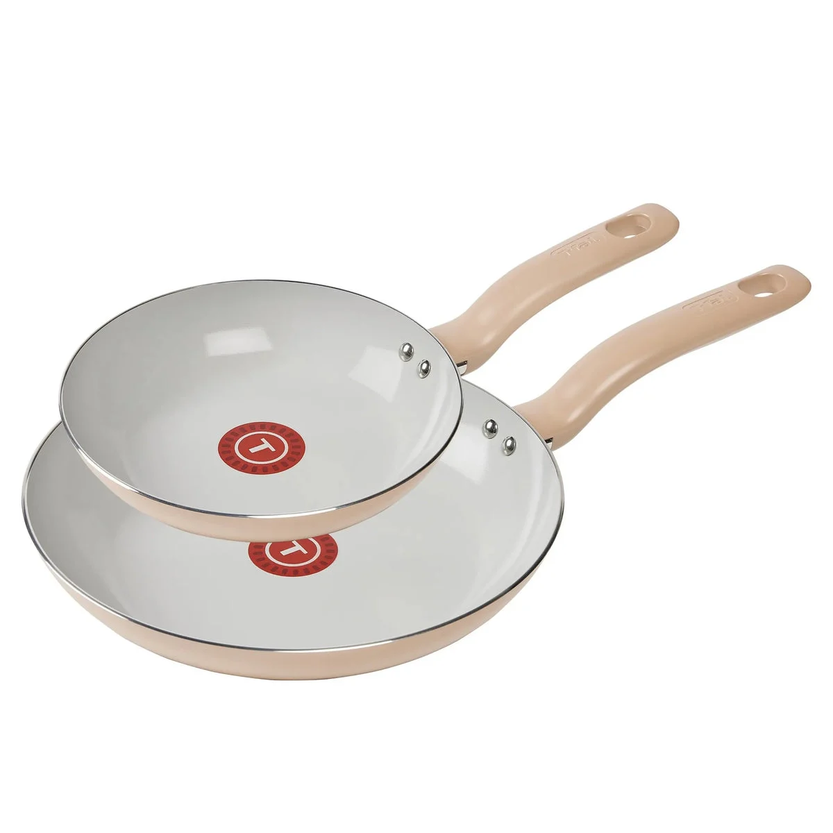 T-Fal Simply Cook Ceramic Fry Pan Set - Beige
