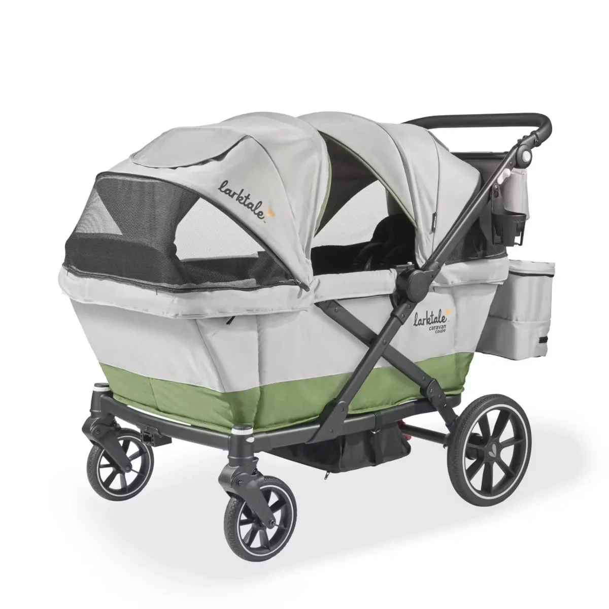 Larktale Caravan Coupe Quad Compact Stroller Wagon - Grey/Green