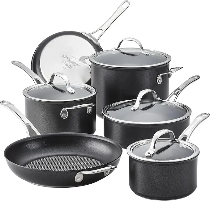 Anolon 10-Piece Hybrid Nonstick Cookware Induction Set - Dark Grey