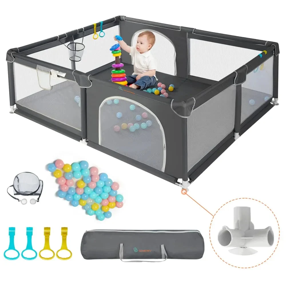 Comomy Extra Large Playpen for Babies and Toddlers - Safe Non-Slip Design