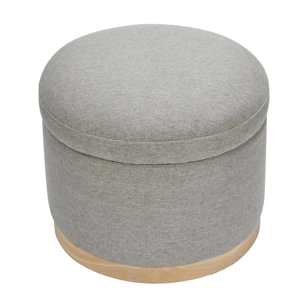 Babyletto Naka Storage Ottoman with Light Wood Base - Performance Gray
